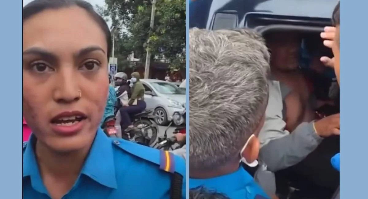 आकाशे पुल प्रयोग गर्न आग्रह गर्दा महिला प्रहरीमाथि हातपात